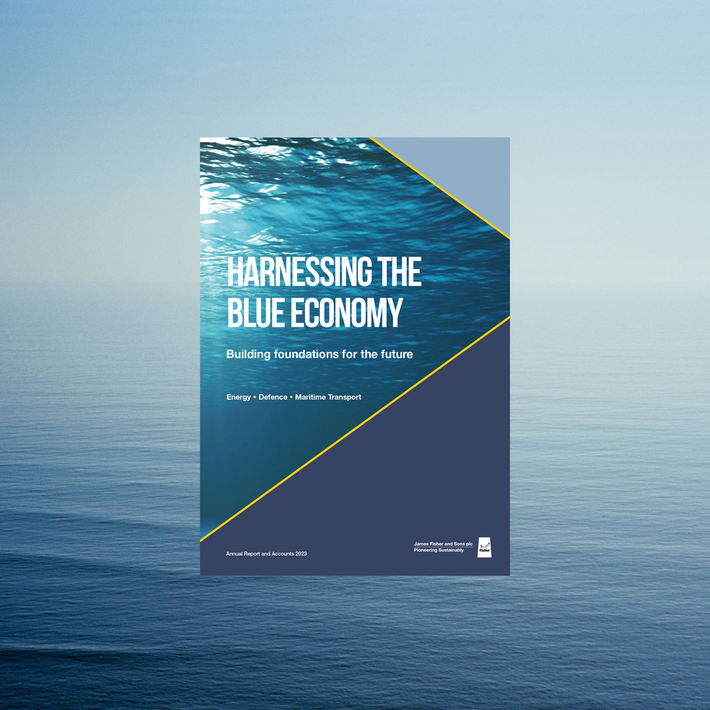 The front cover of an Annual Report with the wording: Harnessing the Blue Economy